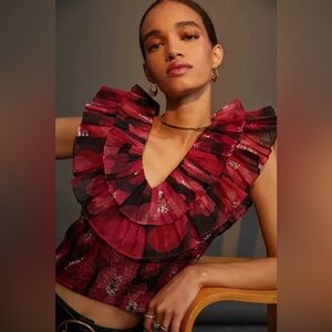 Ollari New York Ruffle Sleeve Top